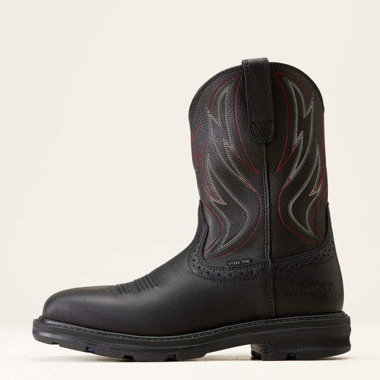 Ariat Men's Sierra Shock Shield Steel Toe Western Work Boot -Black- 10046929 - Overlook Boots