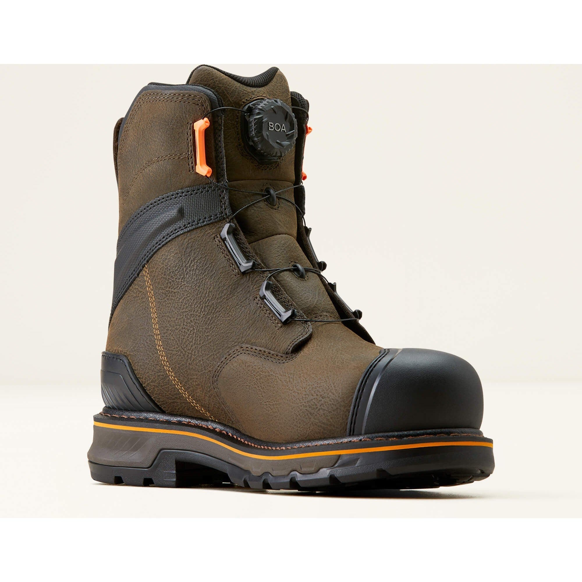 Ariat Men's Stump Jumper 8" Composite Toe Waterproof BOA Work Boot- Coffee- 10048059 - Overlook Boots