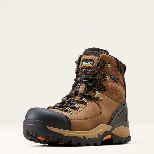 Ariat Men's Endeavor 6" Soft Toe Waterproof Lace-Up Work Boot- Brown- 10050826 - Overlook Boots