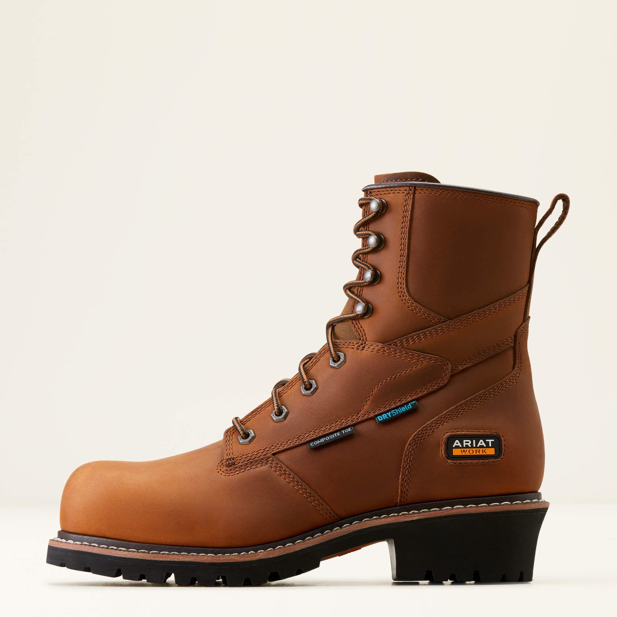 Ariat Men's Logger Shock Shield 8" Composite Toe Waterproof Work Boot- Brown- 10050840 - Overlook Boots