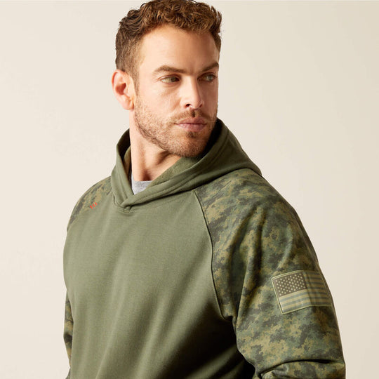 Ariat Men's Flame Resistant DuraStretch Patriot Flame Resist Hoodie Camo - 10051974 - Overlook Boots