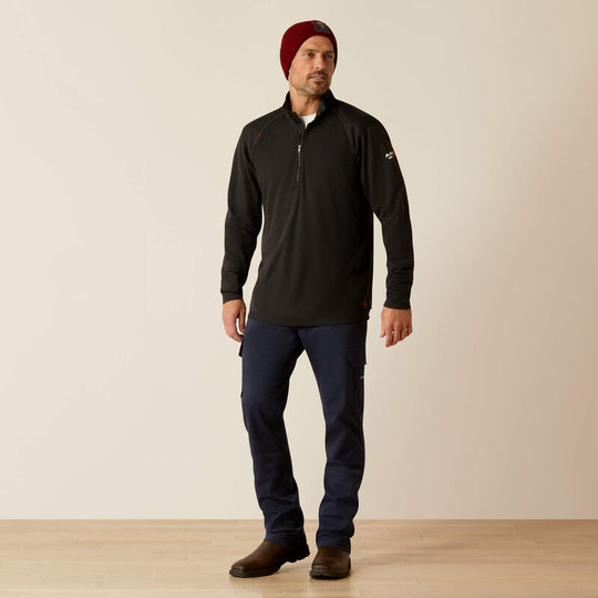 Ariat Men's Flame Resistant Primo 1/4 Zip Flame Resist Baselayer Black - 10052068 - Overlook Boots