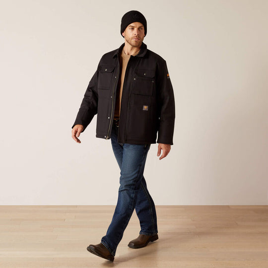Ariat Men's Rebar DuraCanvas Sherpa-Lined Coat - Black - 10052087 - Overlook Boots