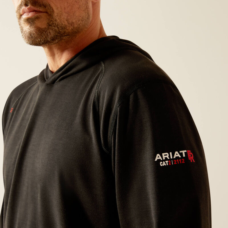 Ariat Men's Flame Resistant Primo Flame Resist Hooded T-Shirt Black - 10052110 - Overlook Boots