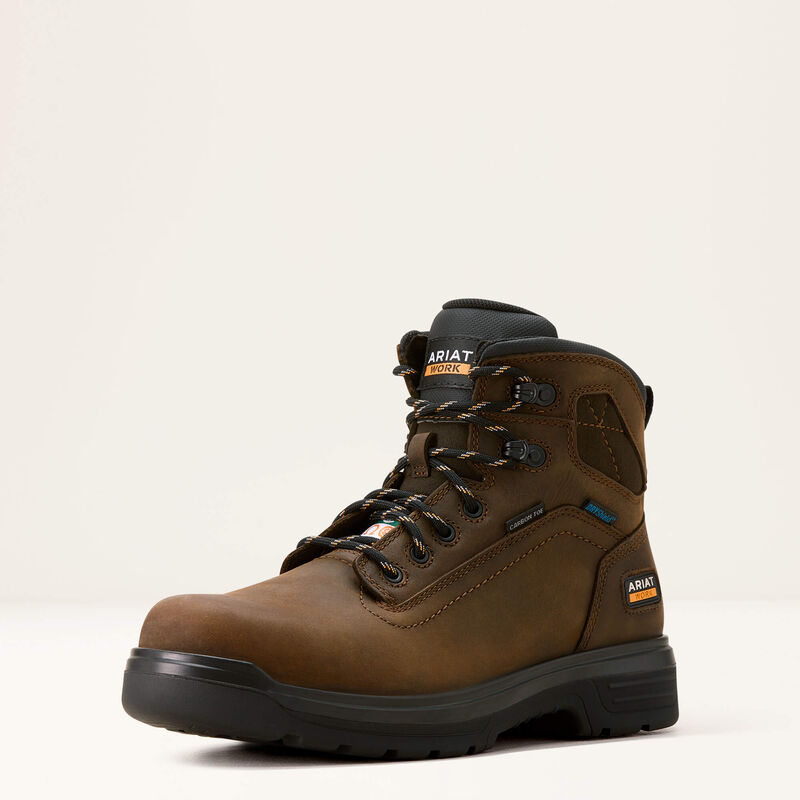 Ariat Men's Turbo 6" CSA Waterproof Carbon Toe Work Boot - Brown - 10052209 3 / Wide / Brown - Overlook Boots