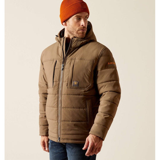 Ariat Men's Rebar Winter Valiant Ripstop Jacket Chocolate - 10052428 Small / Chocolate Chip / Standard - Overlook Boots