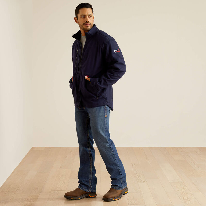 Ariat Men's Flame Resistant DuraLight Cordura Canvas Field Jacket Navy - 10052715 - Overlook Boots
