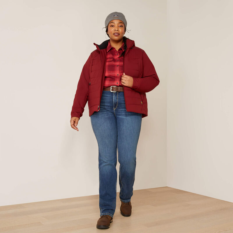 Ariat Women's Rebar Valkyrie Stretch Canvas Jacket Cabernet - 10052719 - Overlook Boots