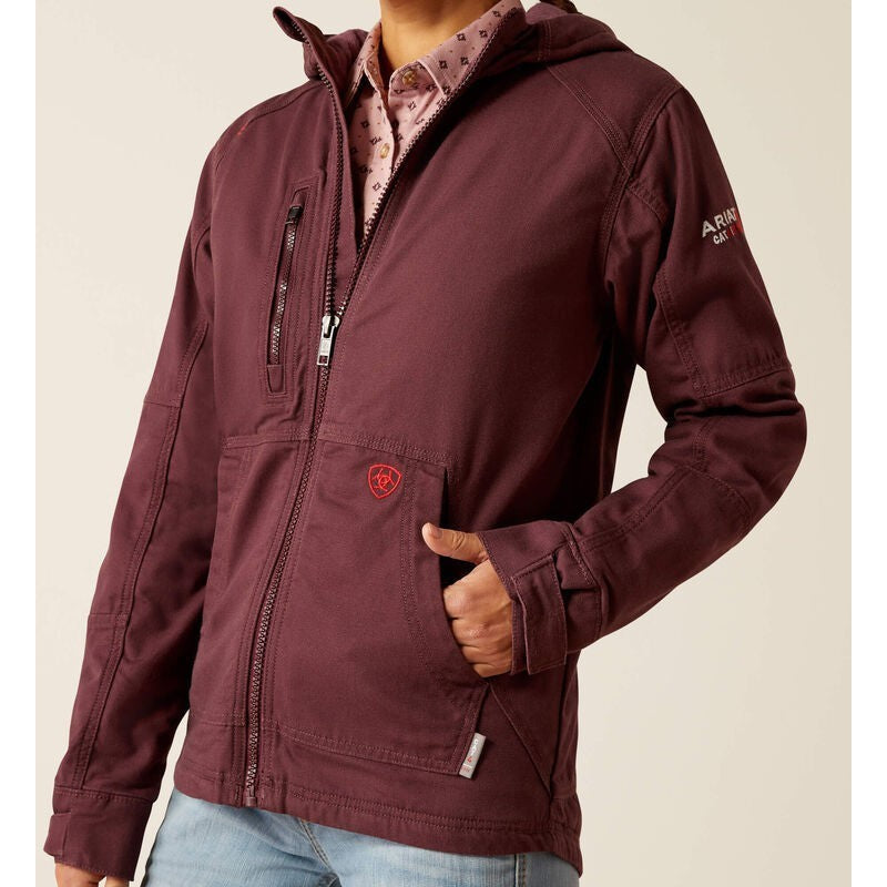 Ariat Women's Flame Resistant DuraLight Cordura Canvas Jacket Grape - 10052836 - Overlook Boots