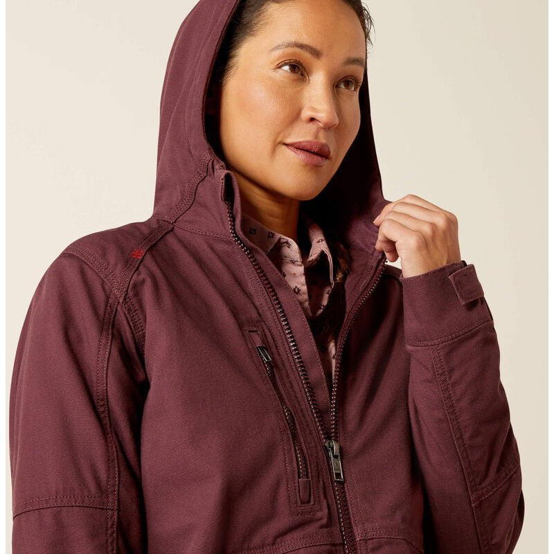 Ariat Women's Flame Resistant DuraLight Cordura Canvas Jacket Grape - 10052836 - Overlook Boots