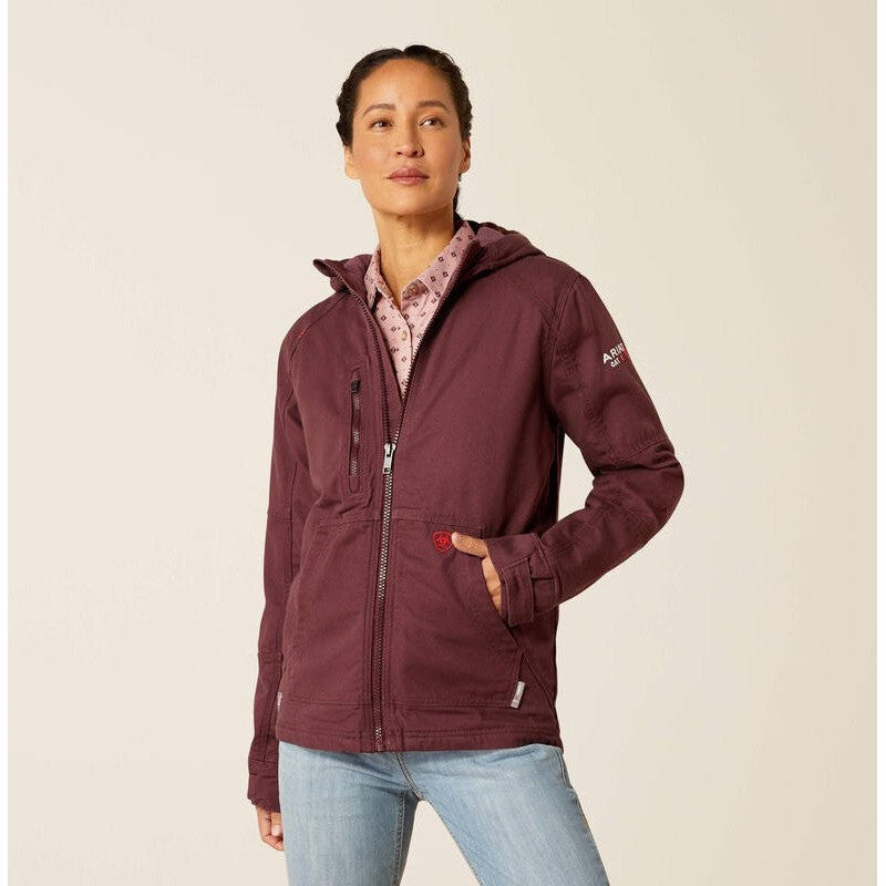 Ariat Women's Flame Resistant DuraLight Cordura Canvas Jacket Grape - 10052836 Small / Catawba Grape - Overlook Boots