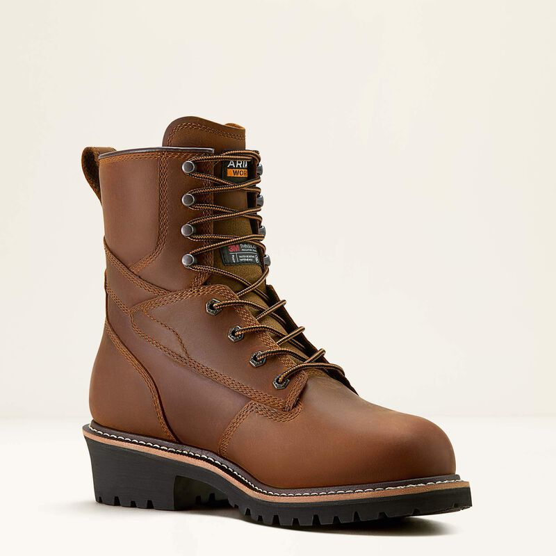 Ariat Men's Logger Shock Shield Comp Toe Waterproof Work Boot - Brown - 10053569 - Overlook Boots