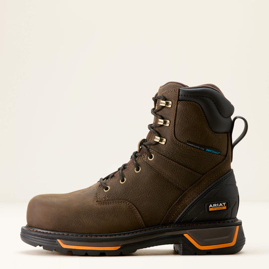 Ariat Men's Big Rig 8" Composite Toe Waterproof Work Boot -Coffee- 10053573 - Overlook Boots