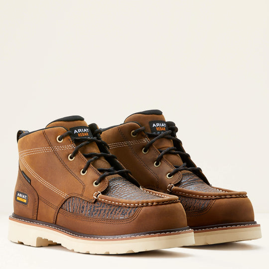 Ariat Men's Rebar Lift 5.5" Composite Toe Chukka Work Boot- Brown- 10053586 6.0 / Medium / Brown - Overlook Boots