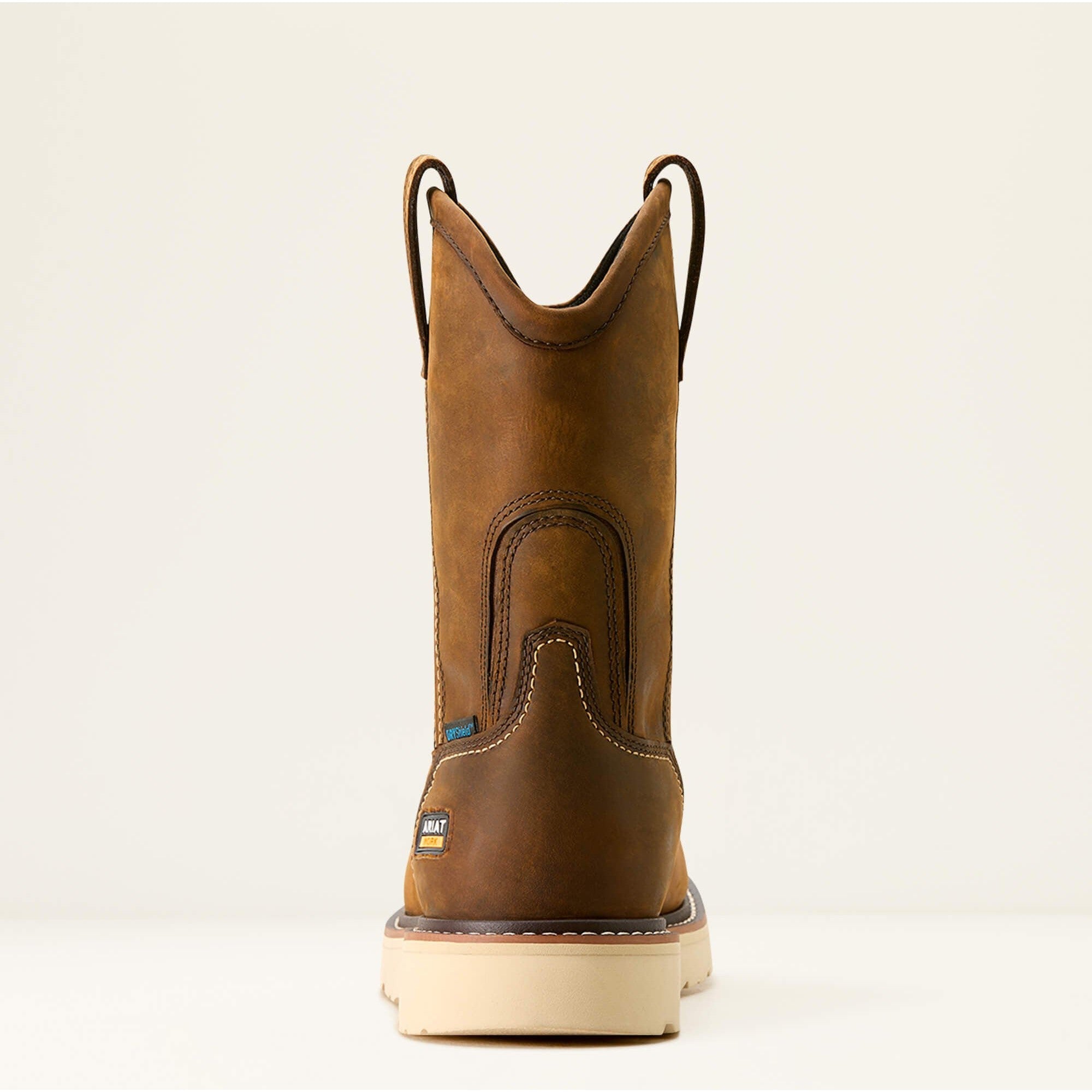 Ariat Men's Rebar 10" Soft Toe Waterproof Pull-On Wedge Work Boot- Brown- 10053612 - Overlook Boots