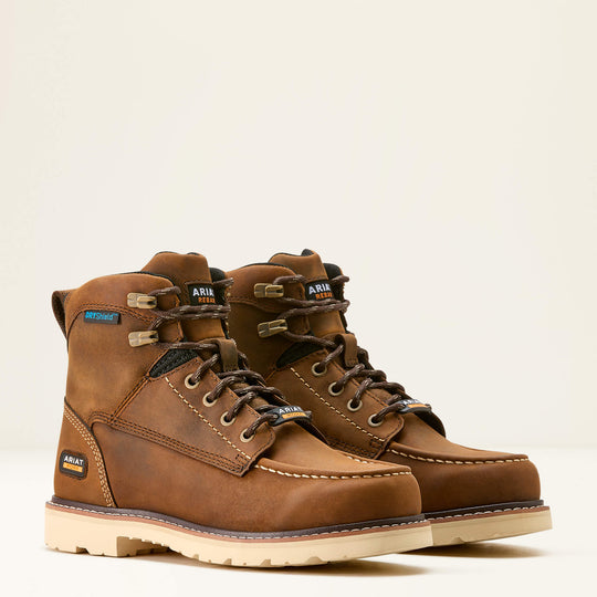 Ariat Women's Rebar Lift 6" Soft Toe Waterproof Work Boot- Brown- 10053822 5.5 / Narrow / Brown - Overlook Boots