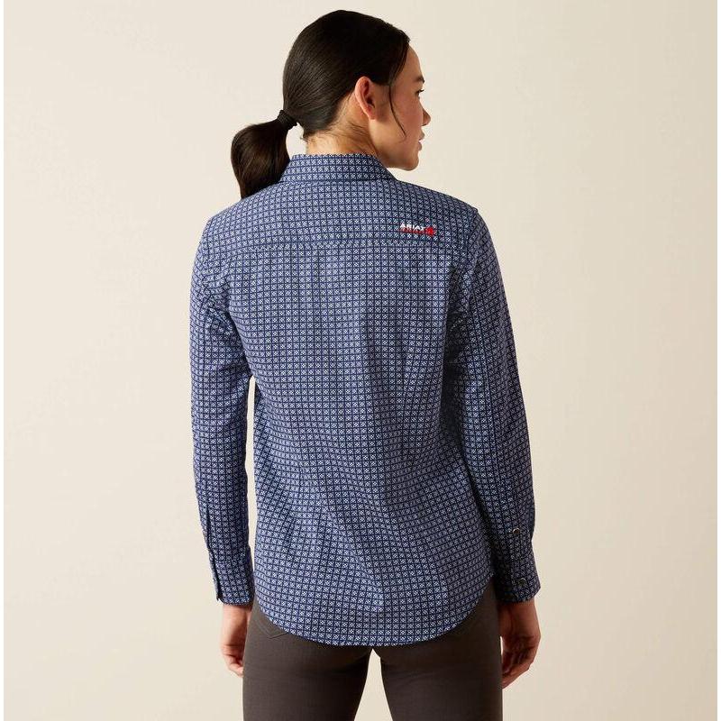 Ariat Women's FR Beverly Snap Western Work Shirt - Navy - 10054629 - Overlook Boots