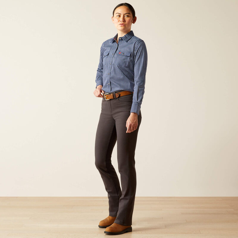 Ariat Women's FR Beverly Snap Western Work Shirt - Navy - 10054629 - Overlook Boots