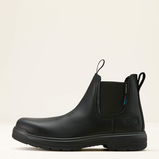 Ariat Men's Turbo Chelsea CSA Carbon Toe Waterproof Work Boot- Black- 10060898 - Overlook Boots