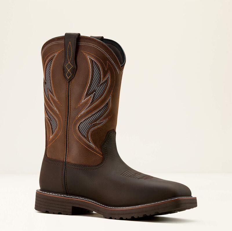 Ariat Men's Activator VentTEK 11" Steel Toe WP Work Boot - Brown - 10061119 7 / Medium / Dark Brown - Overlook Boots