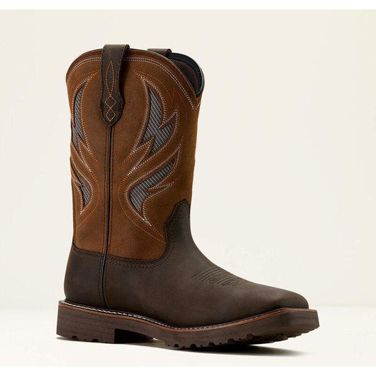 Ariat Men's Activator VentTEK 11" Square Toe Waterproof Work Boot - Brown - 10061120 7.0 / Medium / Brown - Overlook Boots