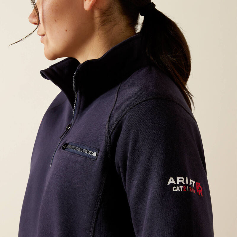 Ariat Women's Flame Resistant Rev 1/4 Zip Top - Navy - 10062555 - Overlook Boots