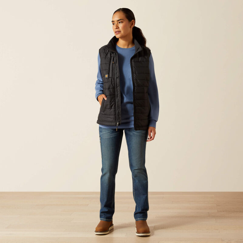 Ariat Women's Rebar Ripstop Lightweight Insulated Vest - Black - 10062722 - Overlook Boots