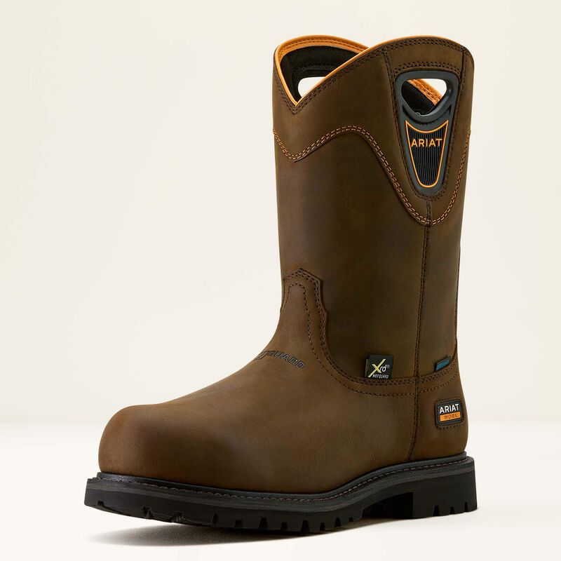 Ariat Men's Longview Shock Shield Comp Toe MetGuard Waterproof Work Boot - Brown - 10063852 - Overlook Boots