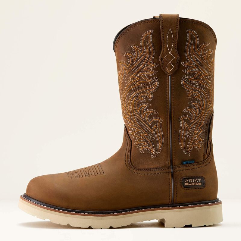 Ariat Men's Activator Argo 11" Round Toe WP Work Boot- Brown- 10063860 - Overlook Boots