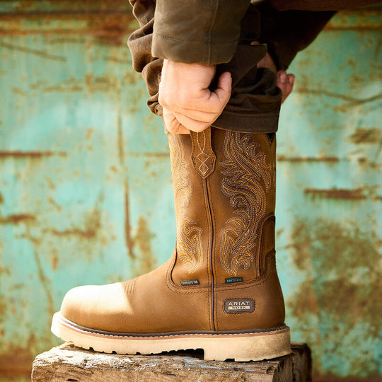 Ariat Men's Activator Argo 11" Comp Toe Waterproof Western Work Boot - Brown - 10063861 - Overlook Boots
