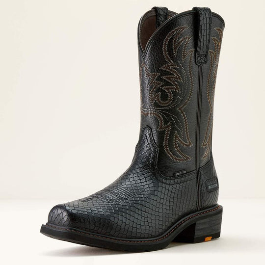 Ariat Men's Ironside Square Toe 11" Western Work Boot - Black - 10063892 - Overlook Boots