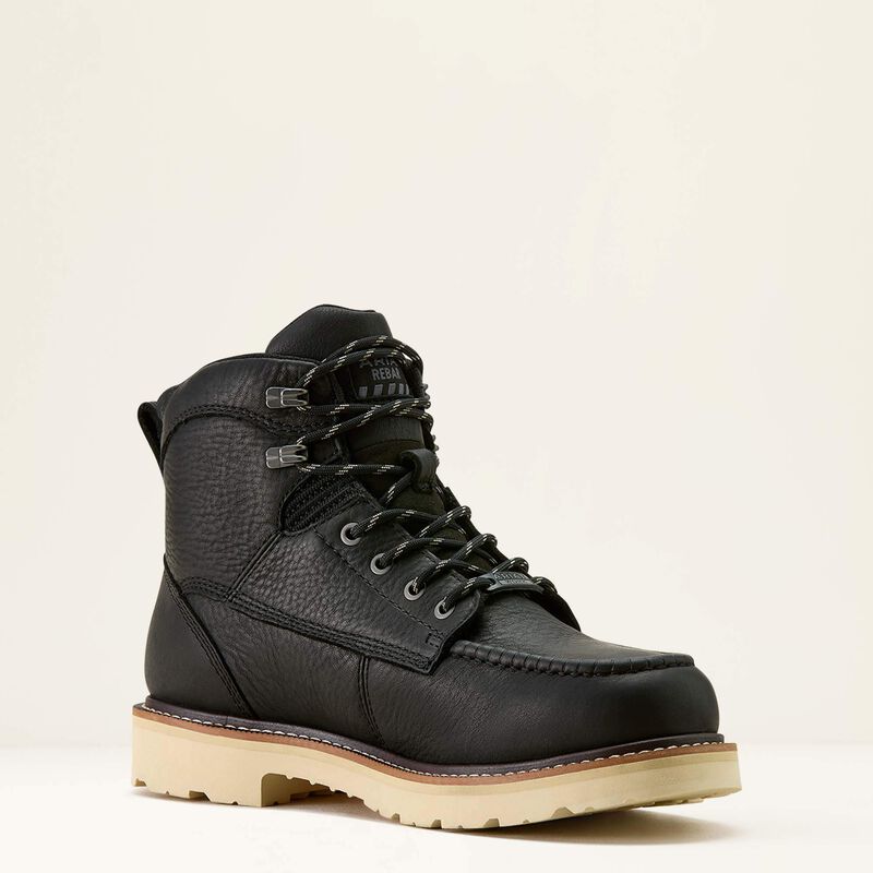 Ariat Men's Rebar Lift 6" Comp Toe Waterproof Slip Resistant Work Boot - Black - 10063919 6 / Medium / Black - Overlook Boots