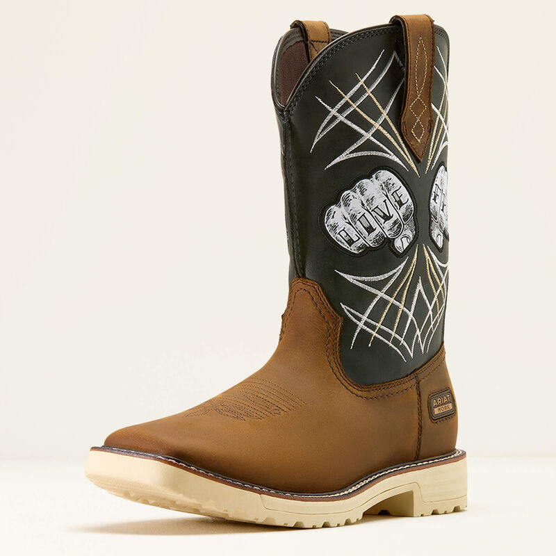 Ariat Men's Activator Live Free Wide Square Toe Work Boot - Brown - 10074208 7 / Medium / Brown - Overlook Boots