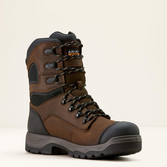 Ariat Men's Turbo DuraTread 8" Round Toe Waterproof Work Boot- Brown- 10074264 7 / Medium / Brown - Overlook Boots