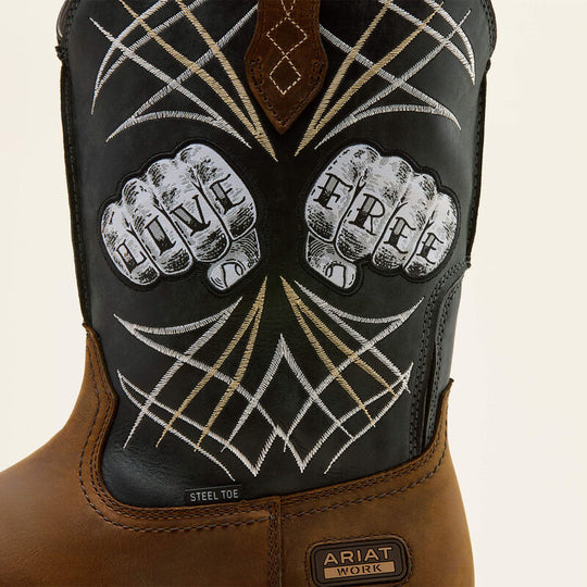 Ariat Men's Activator Live Free Wide Square Toe Steel Toe Work Boot - Brown - 10074288 - Overlook Boots
