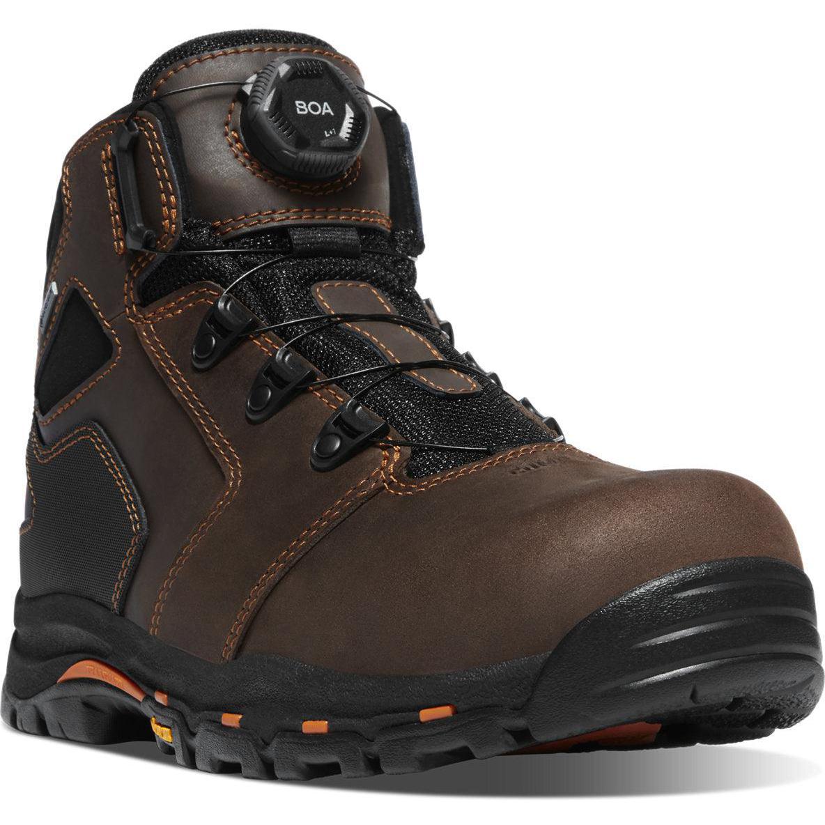 Danner Men's Vicious BOA 4.5" Composite Toe Waterproof Work Boot - Brown - 13800 7 / Medium / Brown - Overlook Boots