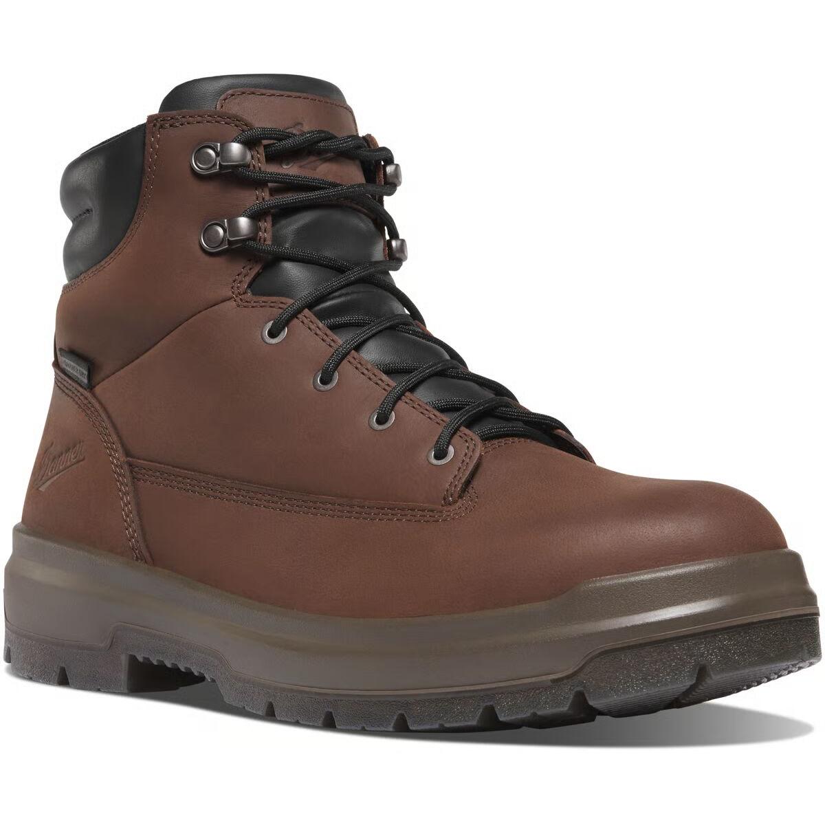 Danner Men's Ground Control 6" Plain Toe Waterproof Work Boot- Brown- 14520 7 / Medium / Brown - Overlook Boots
