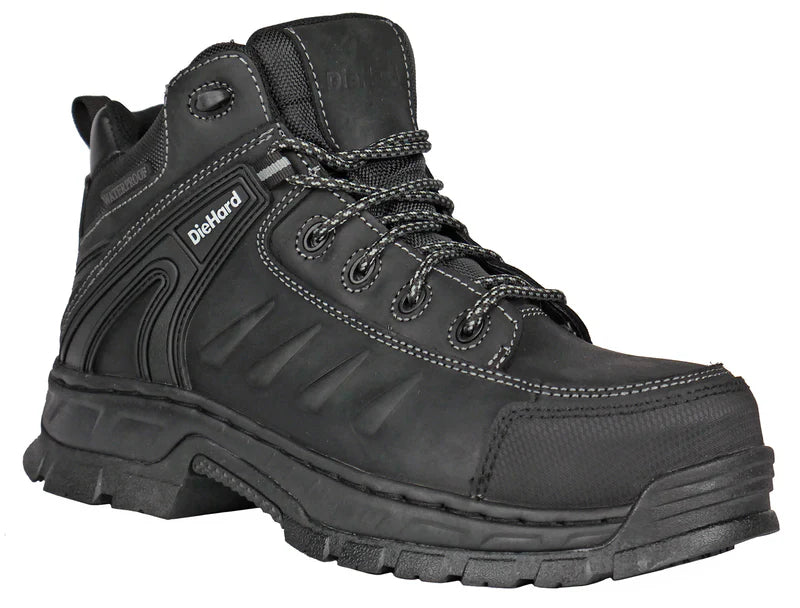 DieHard Men's Squire Composite Toe Waterproof Work Boot - Black - DH50115