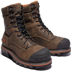 Timberland Pro Men's Boondock Logger Composite Toe Waterproof Work Boot- Brown- TB1A29G9214 - Overlook Boots