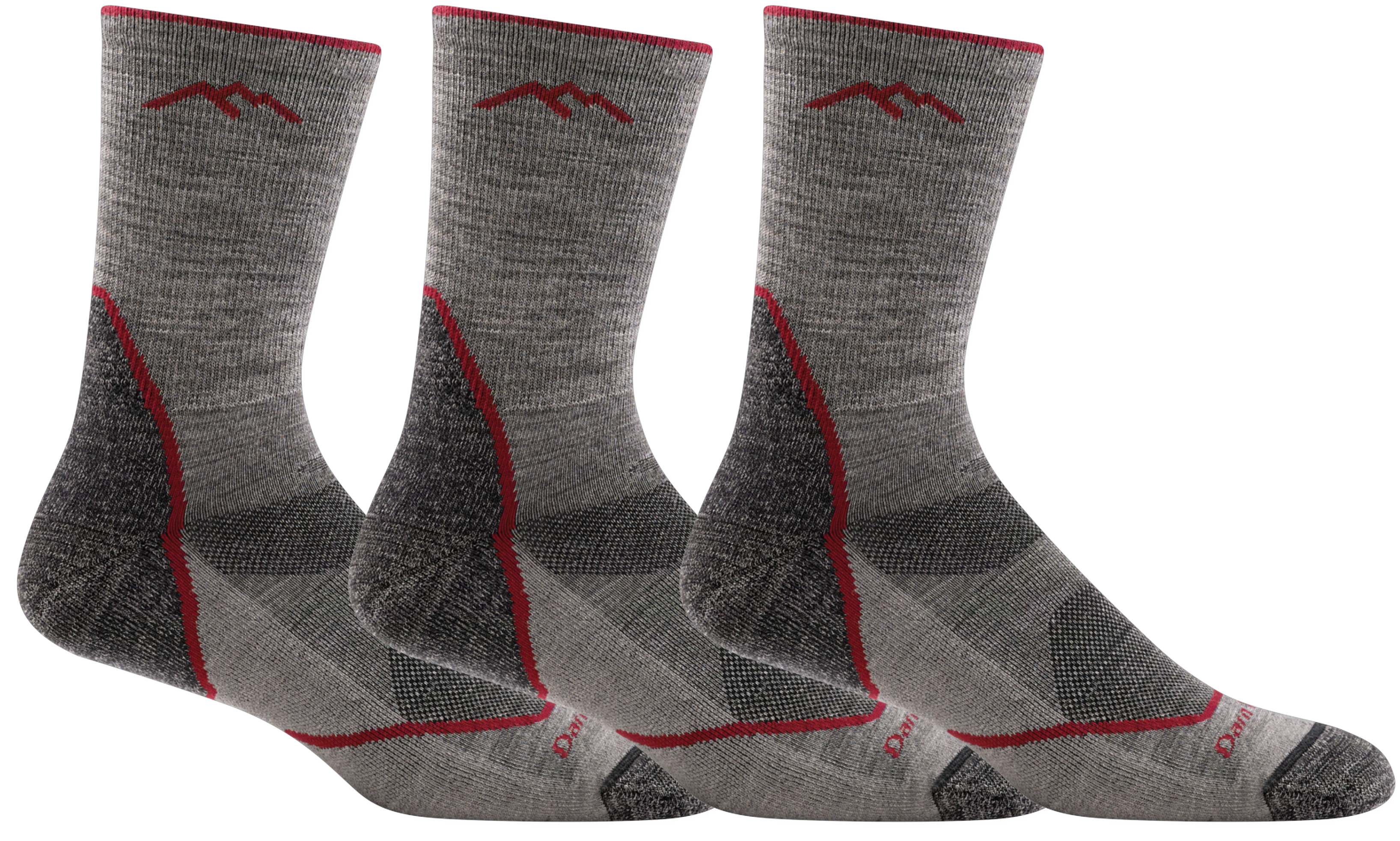 Men's Darn Tough Light Hiker Micro Crew Lightweight Hiking Socks - 1972 - 3 PACK - Overlook Boots