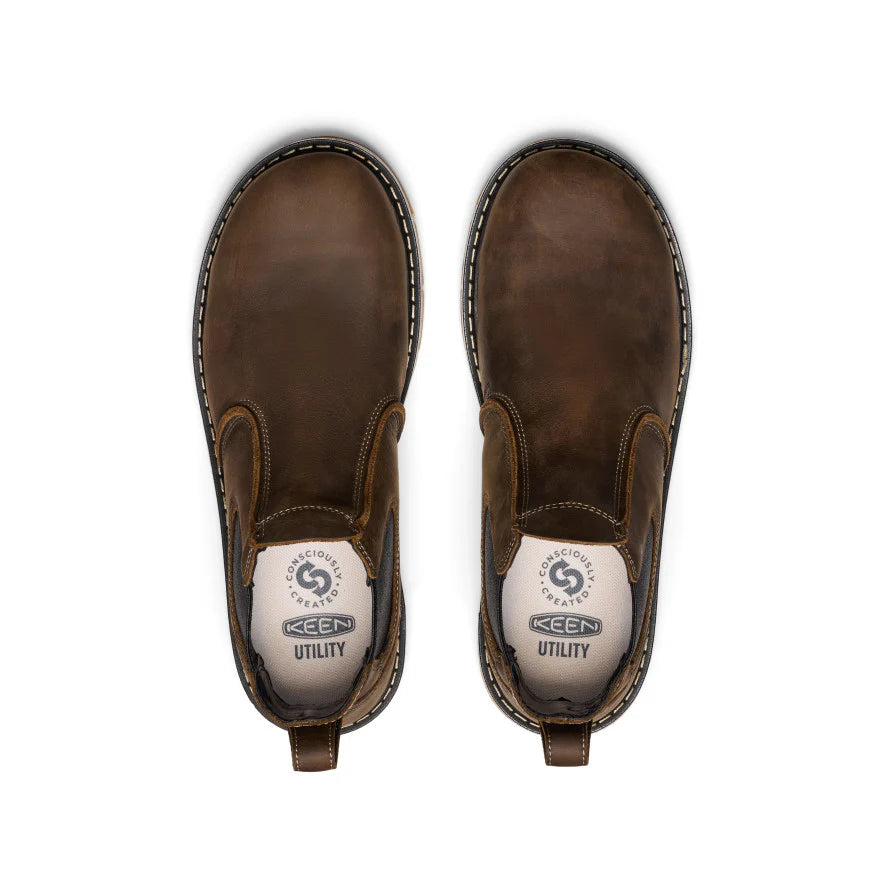 Keen Men's San Jose Aluminum Toe Pull On 90° Heel Boot- Brown- 1030647 - Overlook Boots