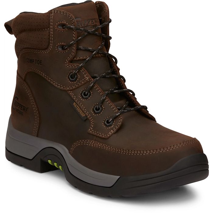Chippewa Men's Fabricator 6" Composite Toe Work Boot - Brown - 31003 8 / Medium / Brown - Overlook Boots