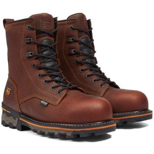 Timberland PRO Men's Boondock 8" Composite Toe Waterproof Work Boot TB11112A210 7 / Medium / Brown Tumbled - Overlook Boots