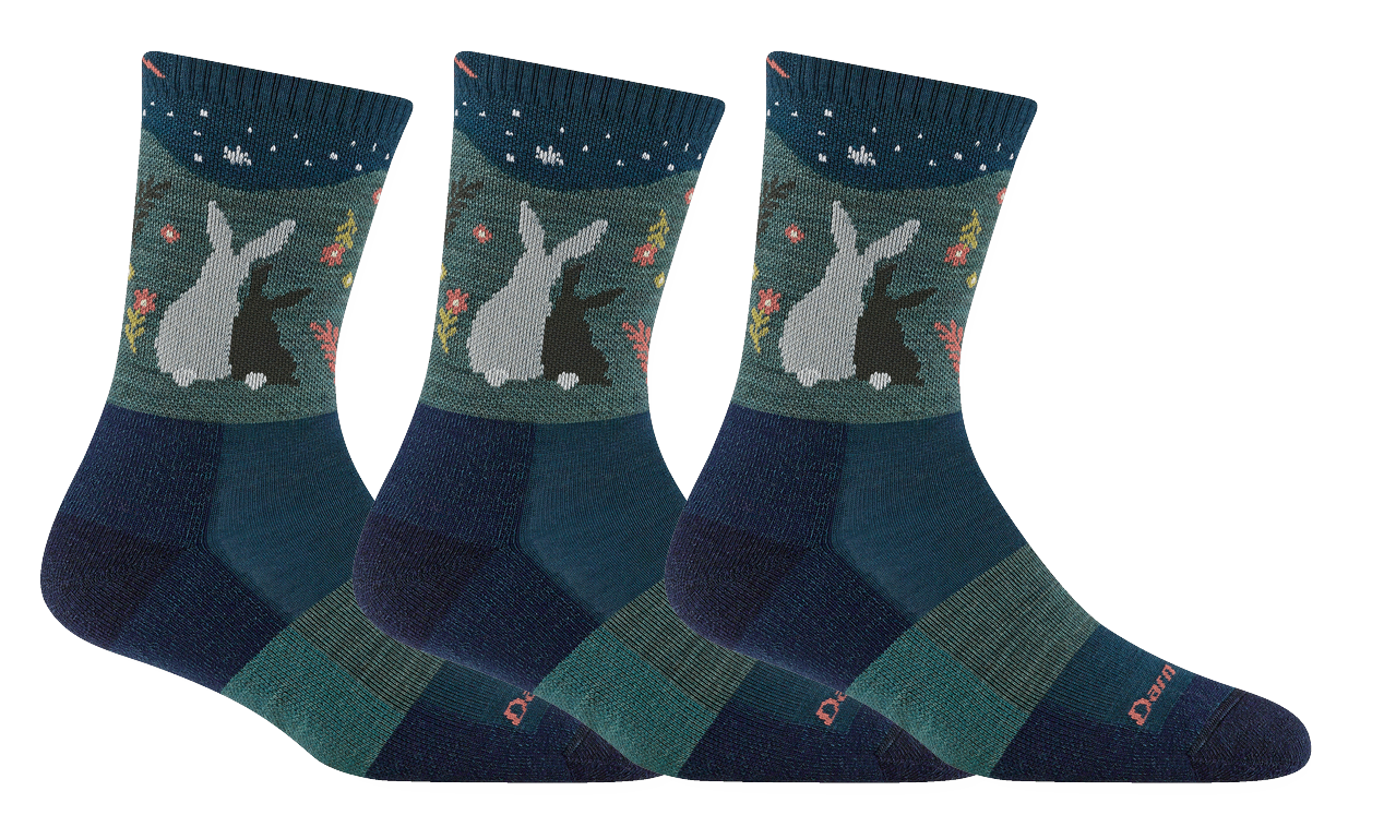 Women's Darn Tough Critter Club Micro Crew Lightweight Hiking Socks - 5001 - 3 PACK - Overlook Boots