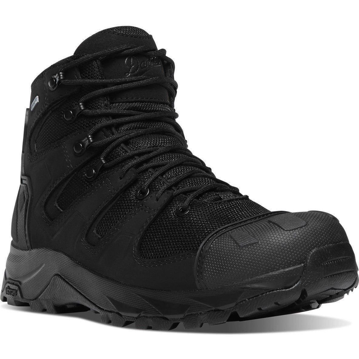 Danner Men's Downrange 6" Plain Toe Waterproof Slip Resistant Duty Boot -Black- 54021 6 / Medium / Black - Overlook Boots