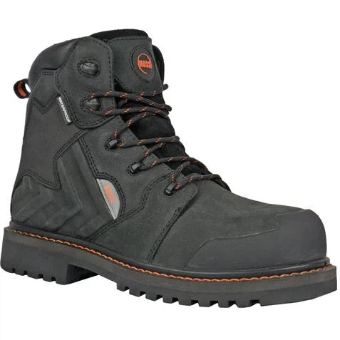 Hoss Men's Bronc 6" Composite Toe Waterproof Puncture Resistant Work Boot - Black 60145 8 / Medium / Black - Overlook Boots