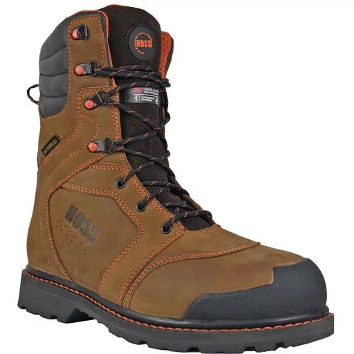 Hoss Men's Clash 9" Composite Toe Waterproof 1000G Insulated Puncture Resistant Boot - Brown 80264 7 / Medium / Brown - Overlook Boots