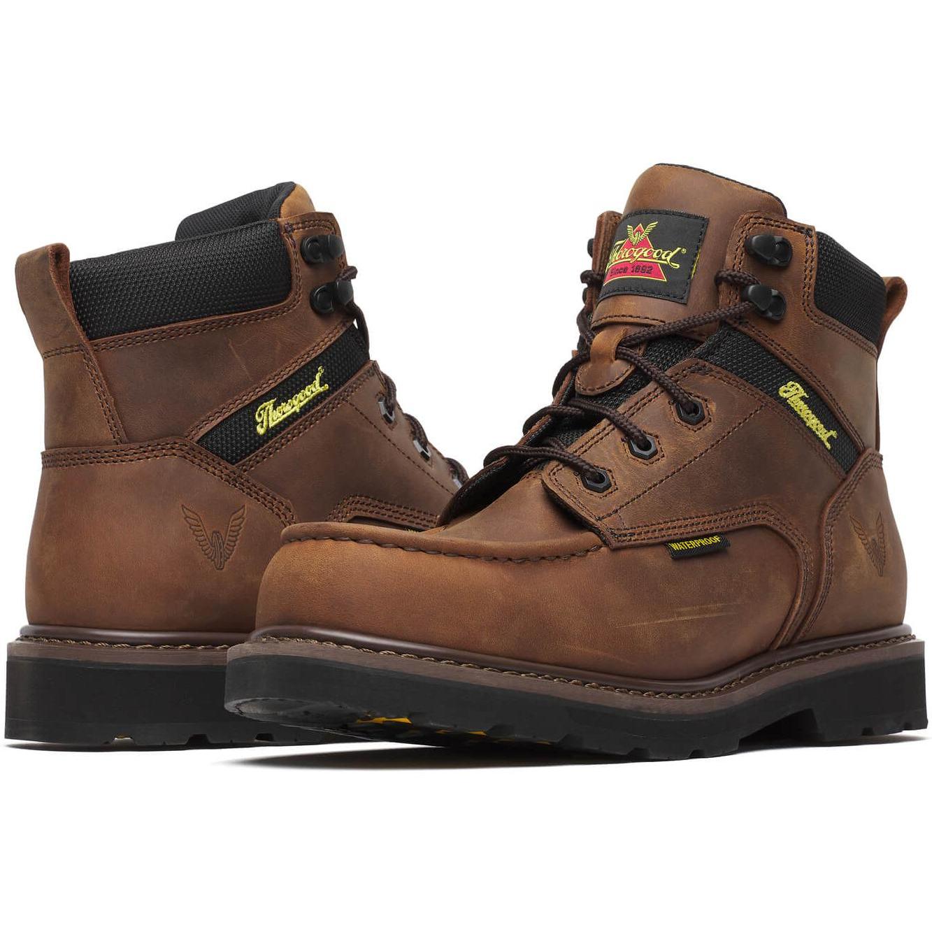 Thorogood Men's Jobsite Series 6" Comp Moc Toe WP Work Boot - Brown - 804-4170 - Overlook Boots