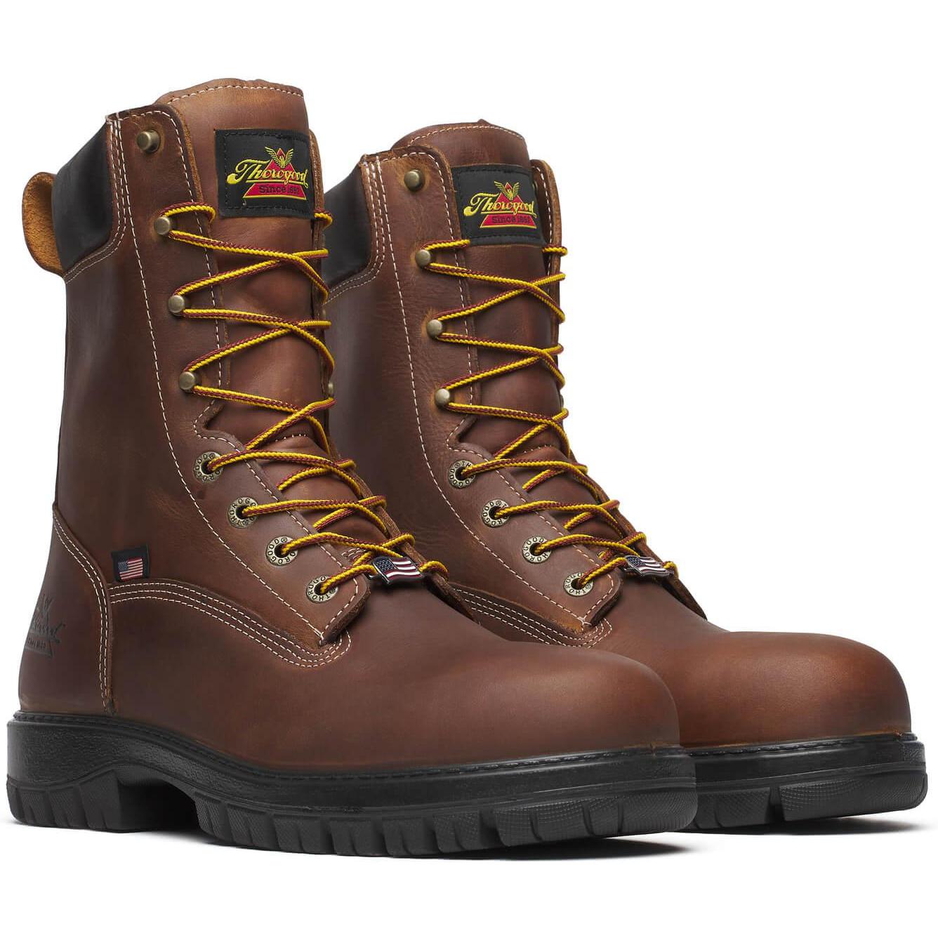 Thorogood Men's Genesis Series 8" Round Toe WP Work Boot- Bourbon- 804-4251 - Overlook Boots