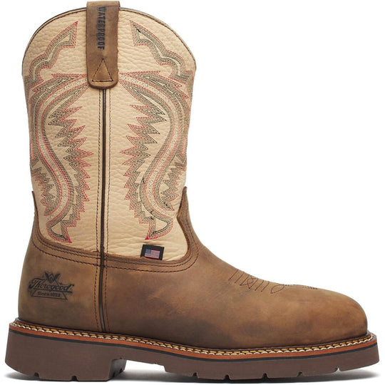 Thorogood Men's Crazy Horse 11" SQ Toe Waterproof Western Work Boot 804-4307 7 / Medium / Brown - Overlook Boots